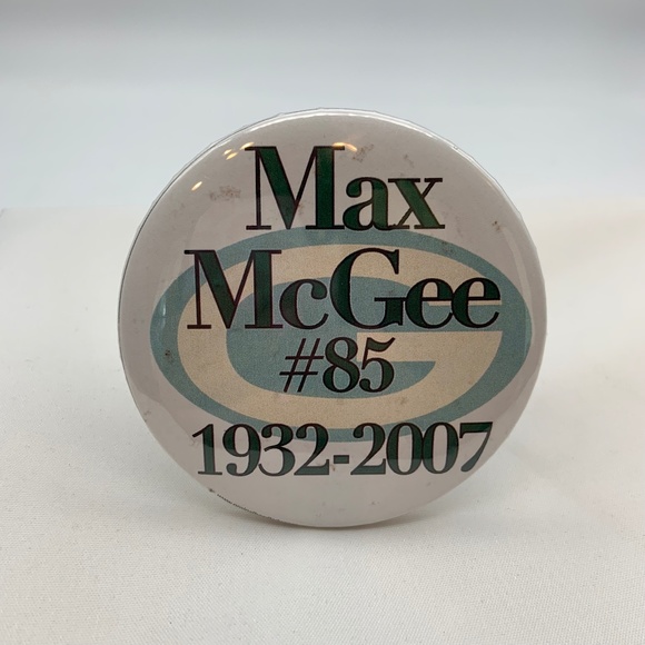 Vintage 1990s Green Bay Packers Logo Max McGee #85 Collectible 3" Button Pin - Picture 1 of 9